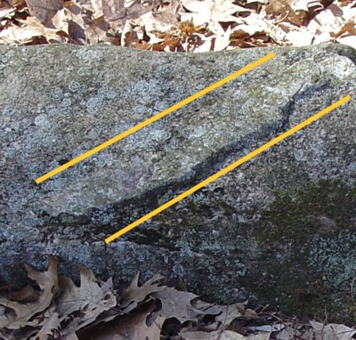 America's Stonehenge - Quartz Vein in Cupule Stone