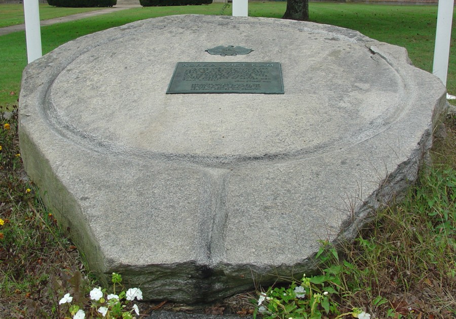 Teardrop shaped cider press stone base Glocester, RI