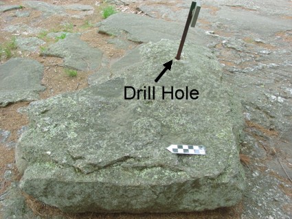 America's Stonehenge Historic Quarrying Drill Holes