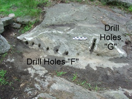 America's Stonehenge Historic Quarrying Drill Holes