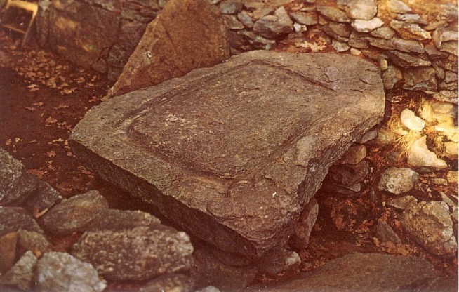 Postcard 1972 Grooved Stone - America's Stonehenge